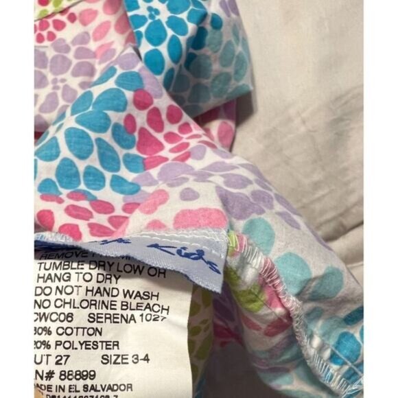 Kelly's Kids Dress Girls Size 3 4 Watercolor Multi Color Peonies - Picture 4 of 7